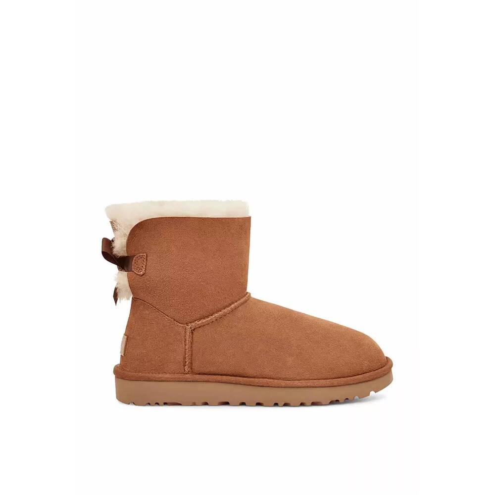 NEW UGG women's mini bailey bow ii boot in chestnut